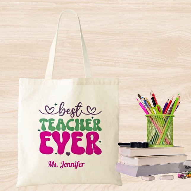 Bolso De Tela El mejor regalo de docente de todos los tiempos (Subido por el creador)