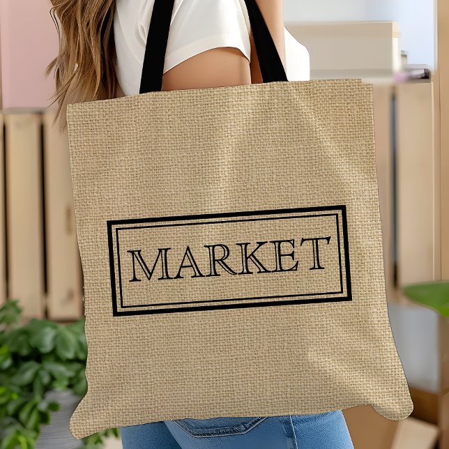 Bolso De Tela El mercado de cosecha ruidoso de burlap Personaliz (Subido por el creador)