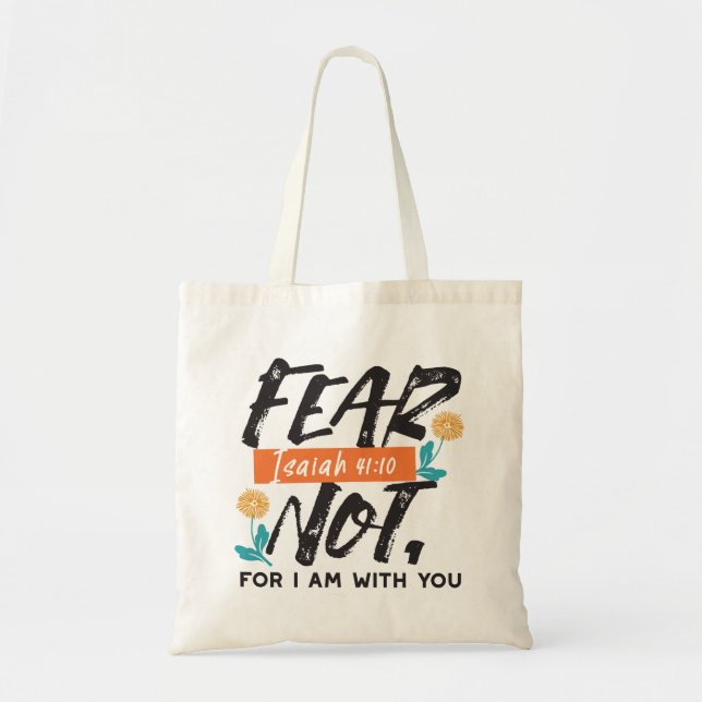 Bolso De Tela El miedo no es la Biblia Isaías sino el diseño Ins (Frente)