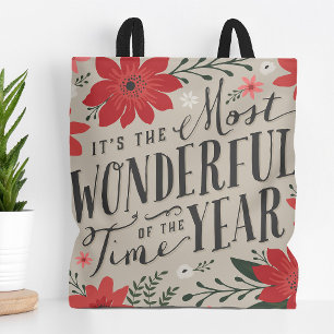 Bolso De Tela El momento más maravilloso de la floral navideña