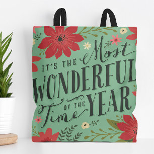 Bolso De Tela El momento más maravilloso de la floral navideña