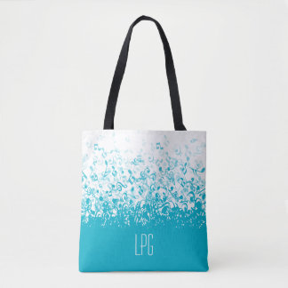 Bolso De Tela El monograma que llueve música observa la