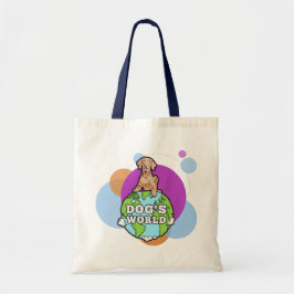 Bolso De Tela El mundo del perro con los círculos