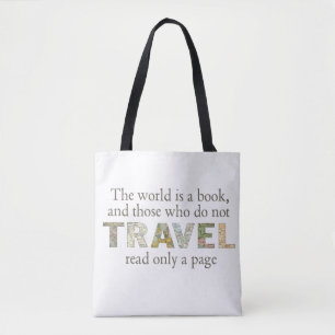 Bolso De Tela El mundo es un libro   Cotización de mapas de viaj