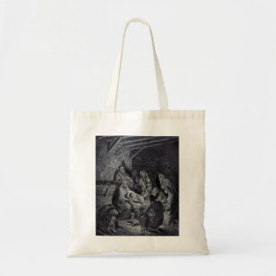 Bolso De Tela El Nacimiento de Gustave Doré Tinta Victoriana Pre