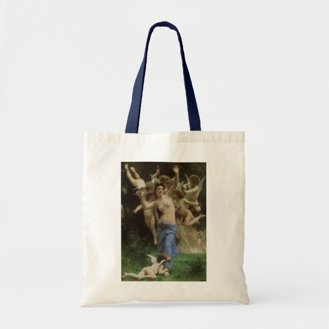 Bolso De Tela El Nido de Avispas de William Adolphe Bouguereau (Frente)