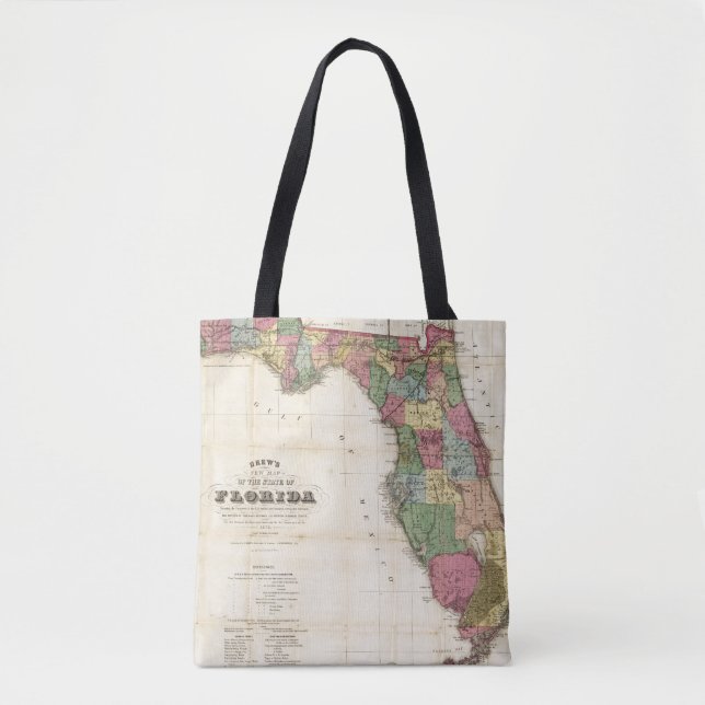 Bolso De Tela El nuevo mapa Drew's del estado de la Florida (Anverso)