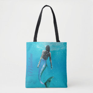 Bolso De Tela El océano azul de la Sirena Verano moderno estilo