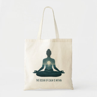 Bolso De Tela "El Océano de Calma está Dentro" Yoga Meditación