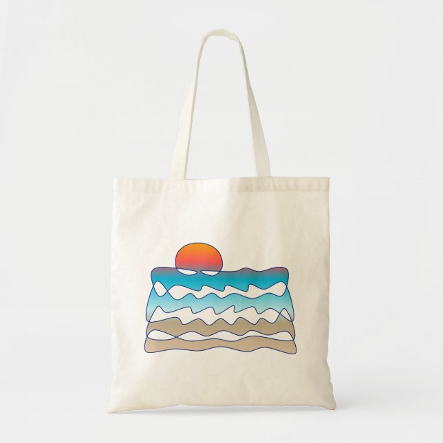 Bolso De Tela El océano de playa infinito Sunset Arte Perpetuoso (Frente)