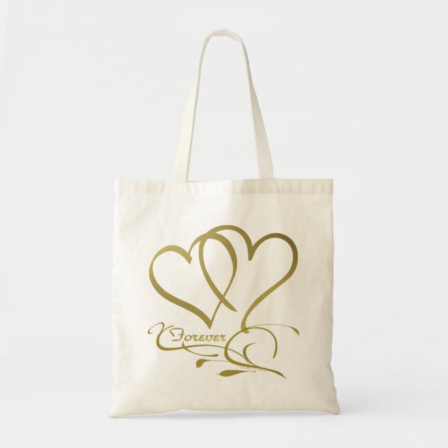 Bolso De Tela El oro del corazón eterno en blanco (Frente)