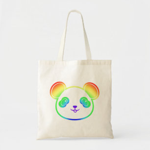 Bolso De Tela El Oso De Panda En Los Colores Del Arcoiris