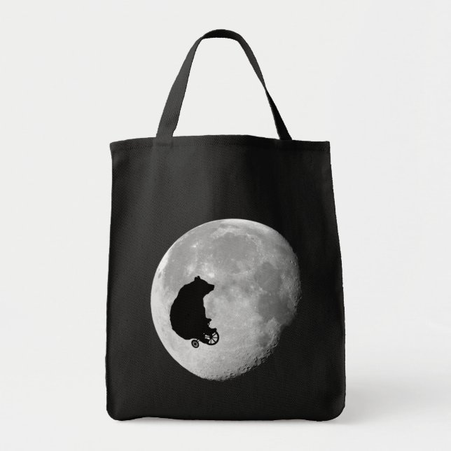 Bolso De Tela El oso en el tote de la luna (Frente)