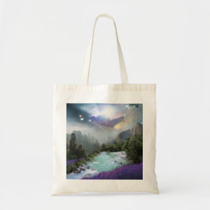 Bolso De Tela El paisaje mágico de la naturaleza con el agua en 