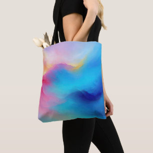 Bolso De Tela El paisaje marino rosa y azul "Shroudglen".