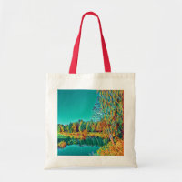 El paisaje rural del verano lindo Tote Bag