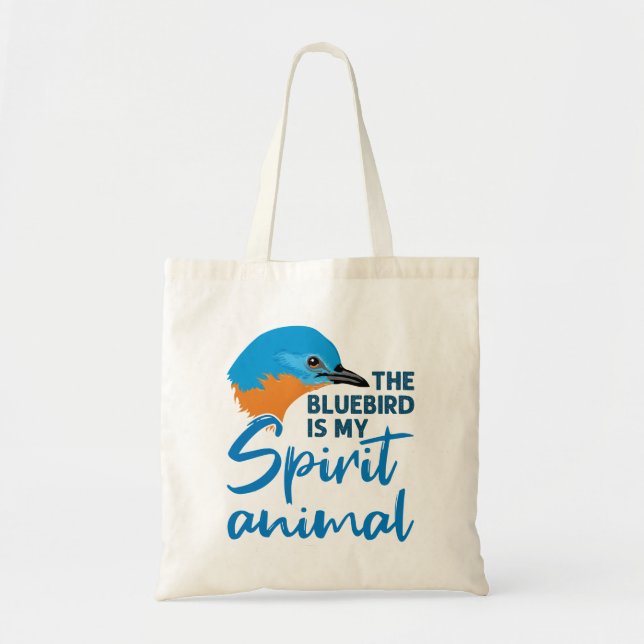 Bolso De Tela El Pájaro Azul Es Mi Pájaro Azul Animal De Espírit (Frente)