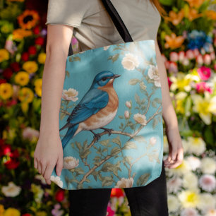 Bolso De Tela El pájaro azul William Morris inspiró a Turquois