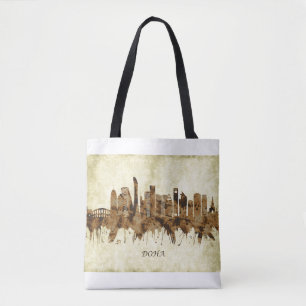 Bolso De Tela El panorama urbano de Doha en Qatar