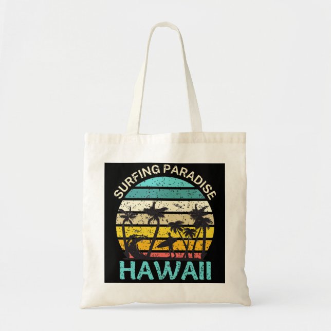 Bolso De Tela El paraíso del surf en Hawái (Frente)