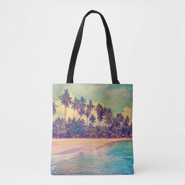 Bolso De Tela El paraíso tropical: mar, hotel, playa. (Anverso)