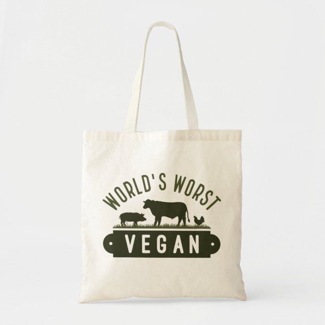 Bolso De Tela El peor vegano del mundo (Frente)