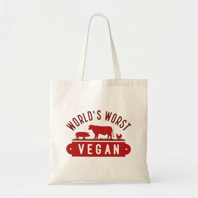 Bolso De Tela El peor vegano del mundo (Frente)