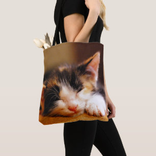 Bolso De Tela El pequeño dormir del gatito