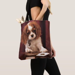 Bolso De Tela El perrito juega a tarjetas