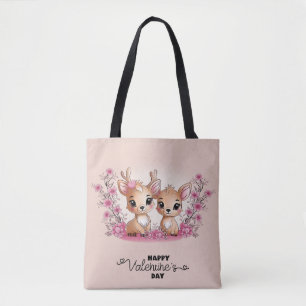 Bolso De Tela El Personalizado amable Bambi ama el Día de San Va