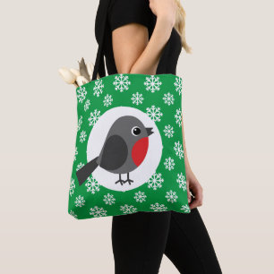 Bolso De Tela El Personalizado Robin con las copas de nieve