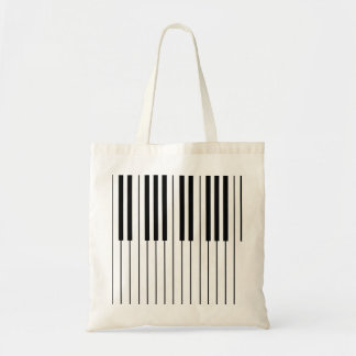 Bolso De Tela El piano cierra blanco y negro de marfil