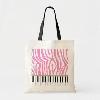 Bolso De Tela El piano cierra el estampado de zebra rosado