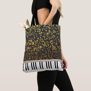Bolso De Tela El piano cierra el modelo de lunares del oro