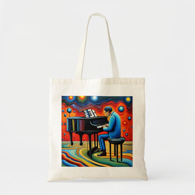 Bolso De Tela El Piano Player (Frente)