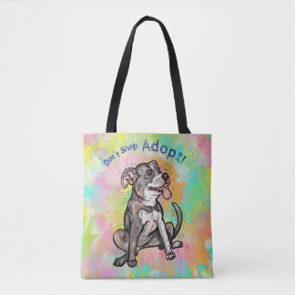 Bolso De Tela ¡El pitbull lindo "adopta! , no haga compras "