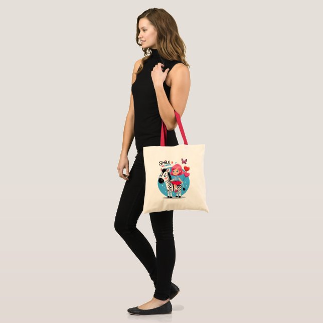 Bolso De Tela El Poder de la Sonrisa Humana (Anverso (modelo))