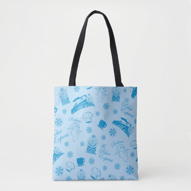 Bolso De Tela El Polar Express | Icono azul de vacaciones (Anverso)