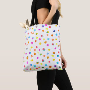 Bolso De Tela El polka domina el arte pop boho color agua