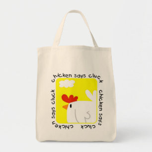 Bolso De Tela El pollo dice las camisetas y los regalos del cloq