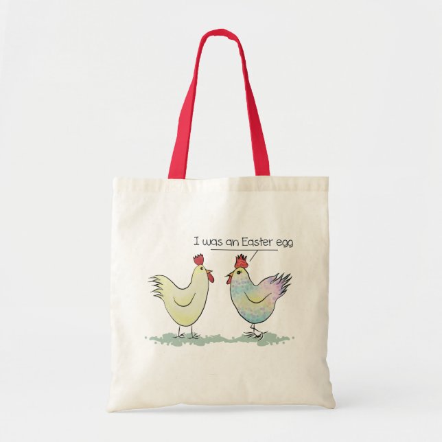 Bolso De Tela El pollo gracioso era un Huevo de Pascua (Frente)