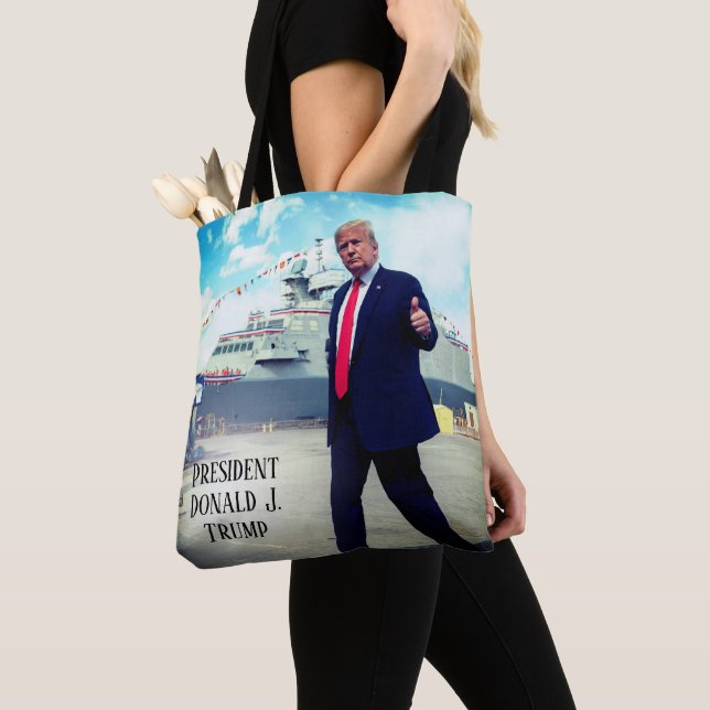 Bolso De Tela El presidente Donald Trump arremete contra barco n (Detalle)