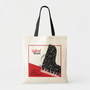 Bolso De Tela El profesor de Gran Piano personalizado rojo
