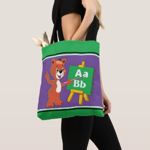 Bolso De Tela El Profesor De La Escuela De Bear Del Bear De Tote