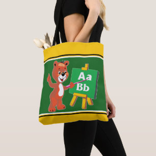 Bolso De Tela El Profesor De La Escuela De Bear Del Bear De Tote