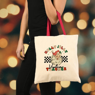 Bolso De Tela El profesor de violín Holly Jolly Navidades Retro