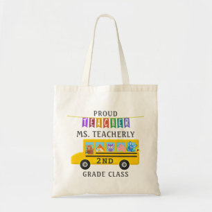 Bolso De Tela El profesor le agradece autobús lindo de encargo