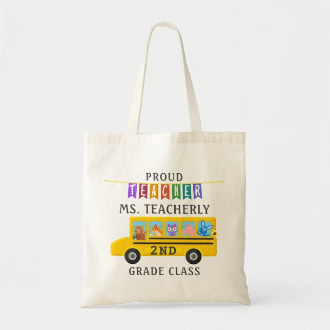 Bolso De Tela El profesor le agradece autobús lindo de encargo (Frente)