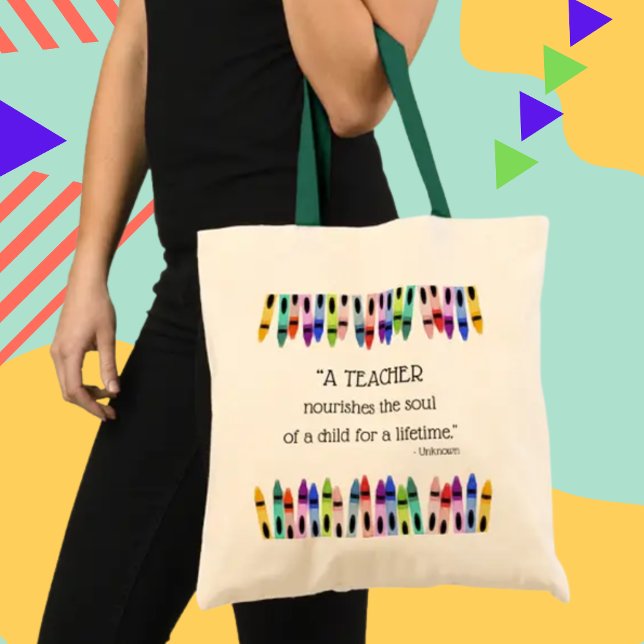 Bolso De Tela El profesor nutre el alma del niño para el regalo  (Subido por el creador)