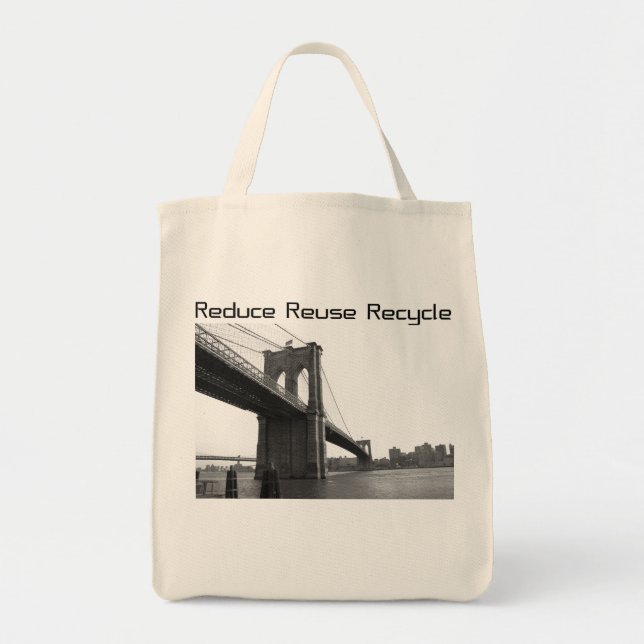 Bolso De Tela El puente de Brooklyn recicla (Frente)